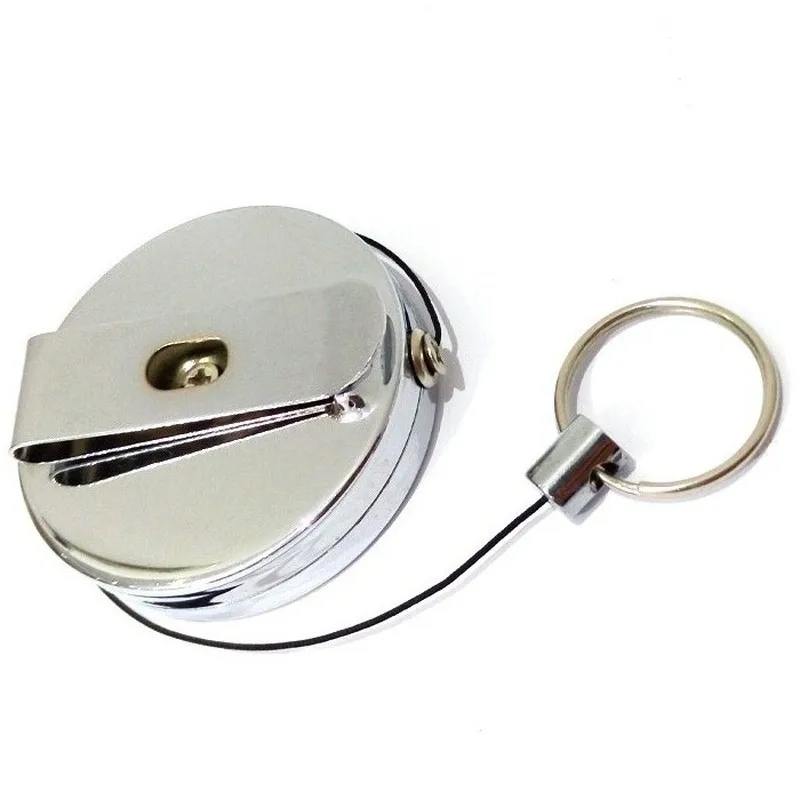 

1pc Metal Work Card Badge Reel Key Chain Employee's Card Clip Retractable Pull Keyring Keychains Chest Membership Card Clip