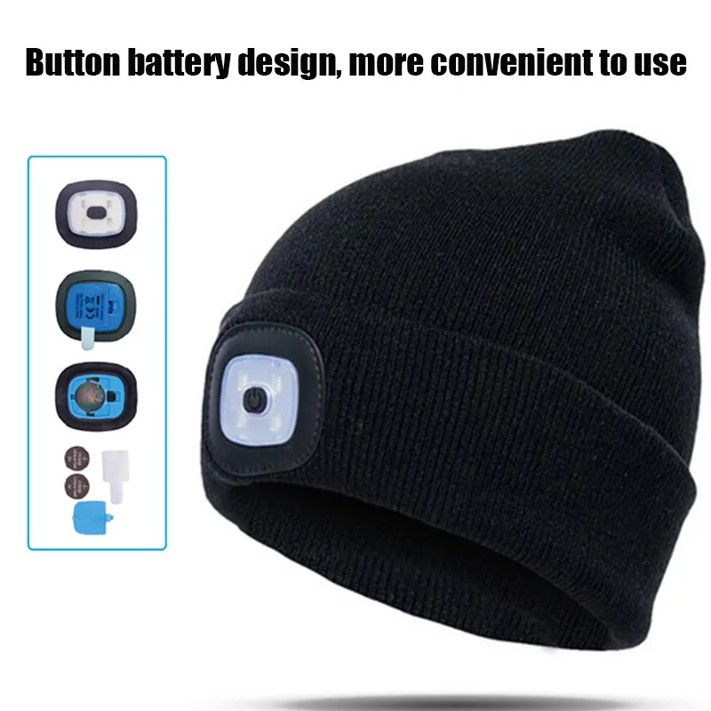 Светодиодный шапка USB Перезаряжаемые вязаная с светильник для приготовления