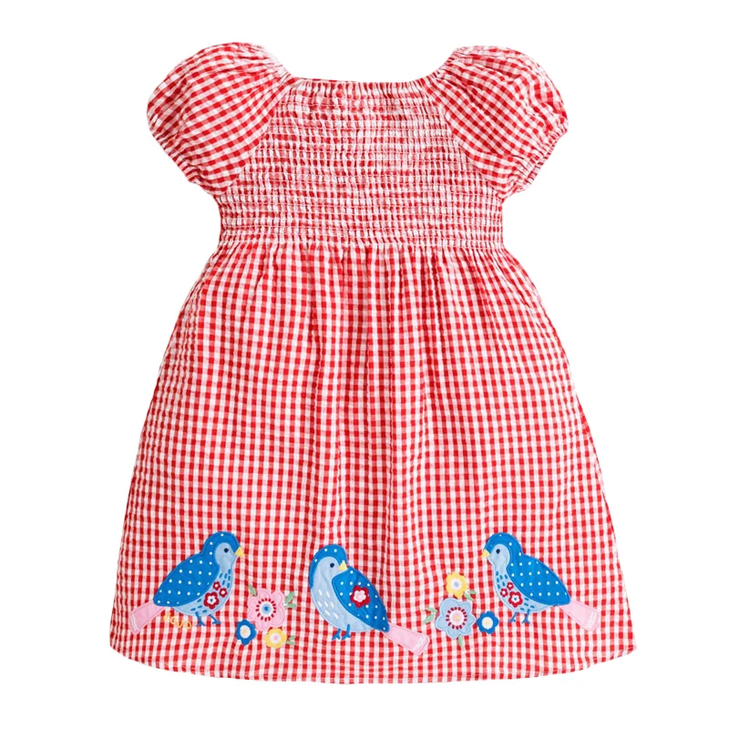 Little maven 2-7Years Лето Новорожденных Девочек Платье Животных Аппликация Новое Платье Малыша Хлопок Дети Дети Топы Тис Одежда для Девочек