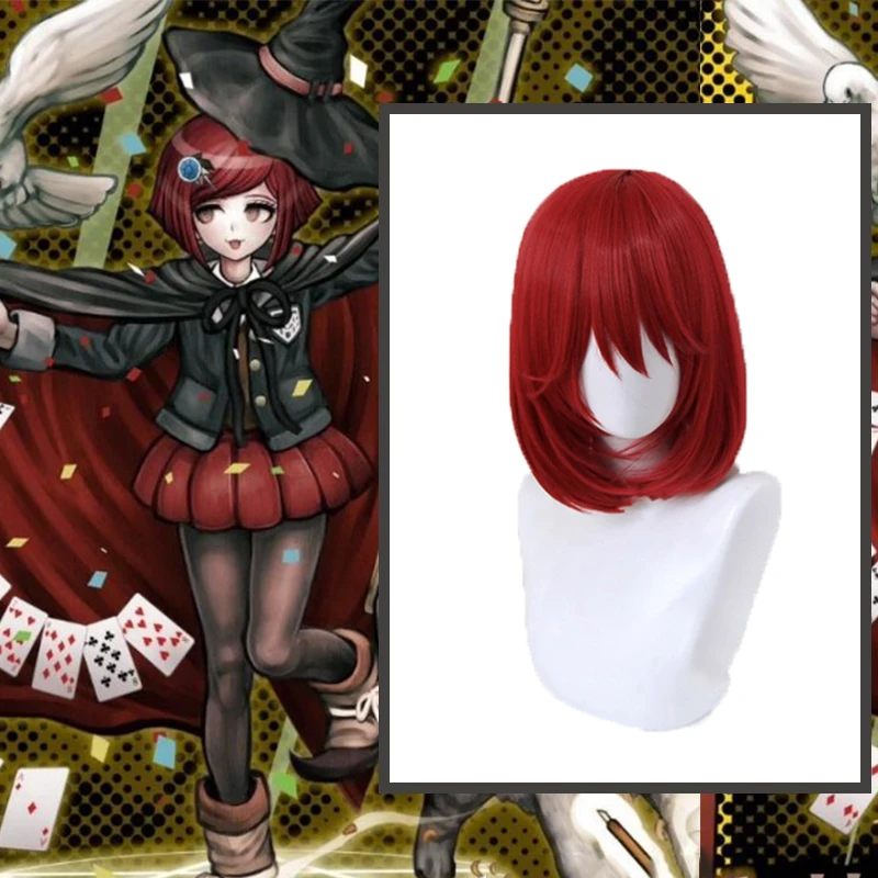 

Anime Comic Danganronpa V3: Killing Harmony Cosplay Wigs Yumeno Himiko Cosplay Wig Synthetic Wig Hairs Shorts Red Hairs Women