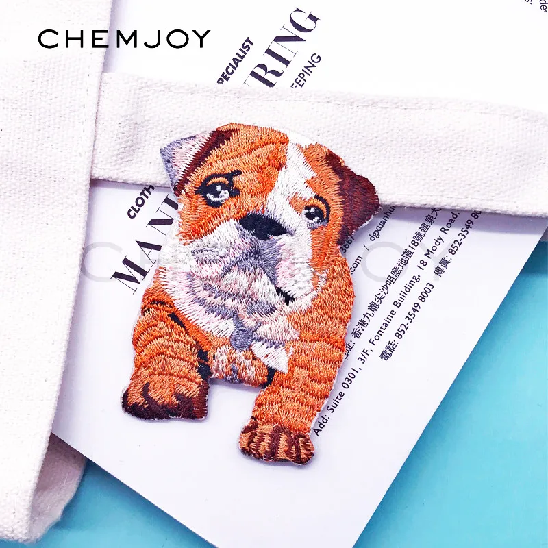 Cute Dog Embroidery Patch for Clothing Iron on Jacket Patches Sewing Applique Clothes Stickers Cartoon Anime Badge Backpacks | Дом и сад