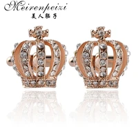 1 pair shine crystal crown women men cuff links new fashion luxury elegant women shirt suit cufflinks wholesale jewelry
