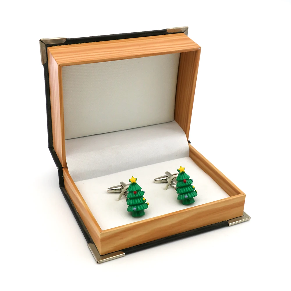 Запонки на рождественскую елку для мужчин праздничный дизайн качественные