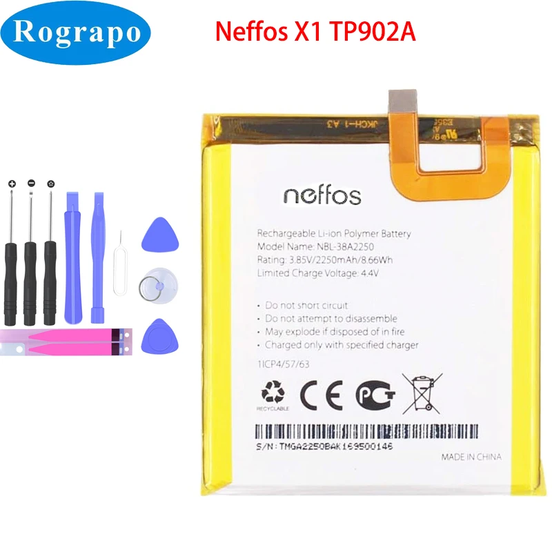 

Новый оригинальный 2250 мА/ч, NBL-38A2250 Замена Батарея для TP-link Neffos X1 TP902A 32 Гб мобильный телефон + Инструменты