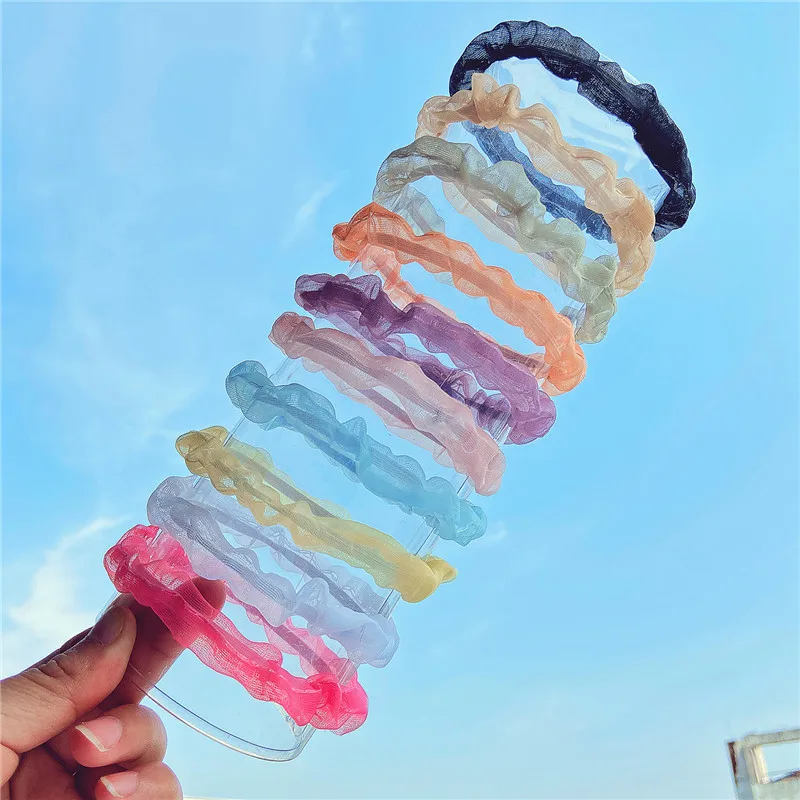 Женские резинки для волос 10 шт./компл. модные с цветами эластичные в Корейском