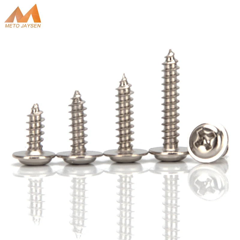 

M1.2 - M2.3 Nickel Plated Phillips Round Head Self-Tapping Screw Button Head Screws with Collar Cross Recessed Machine Screw