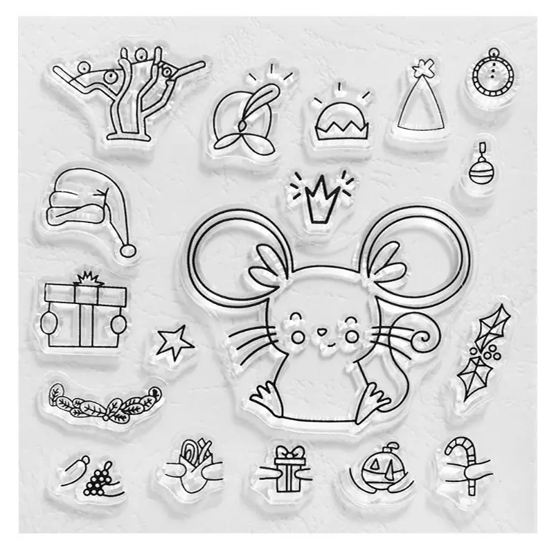 Крыса Мышь силиконовый прозрачный чехол печать штамп DIY Скрапбукинг рельефная