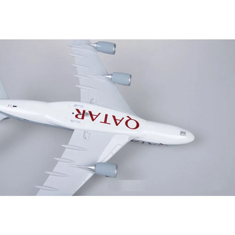 

1/160 Scale Resin Airbus Model Airliner 50.5cm QATAR Airline A380 Aircraft Model With Light Sound Collectible Gift FREE SHIPPING