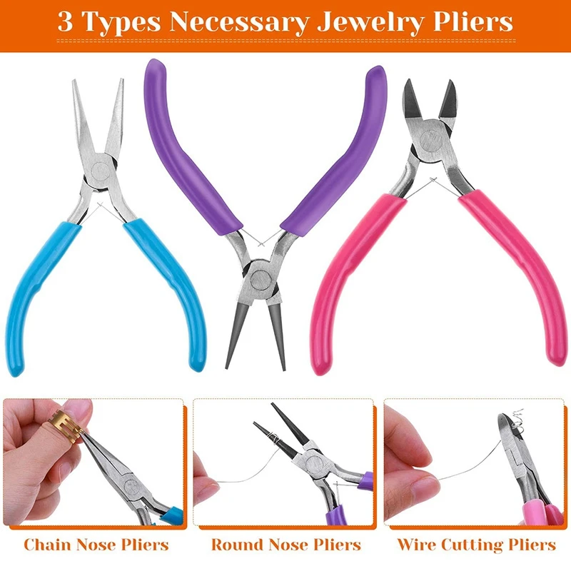 

Making Supplies Kit,with Jewelry Making Tools, Jewelry Wires and Jewelry Findings for Jewelry Making, Repair and Beading