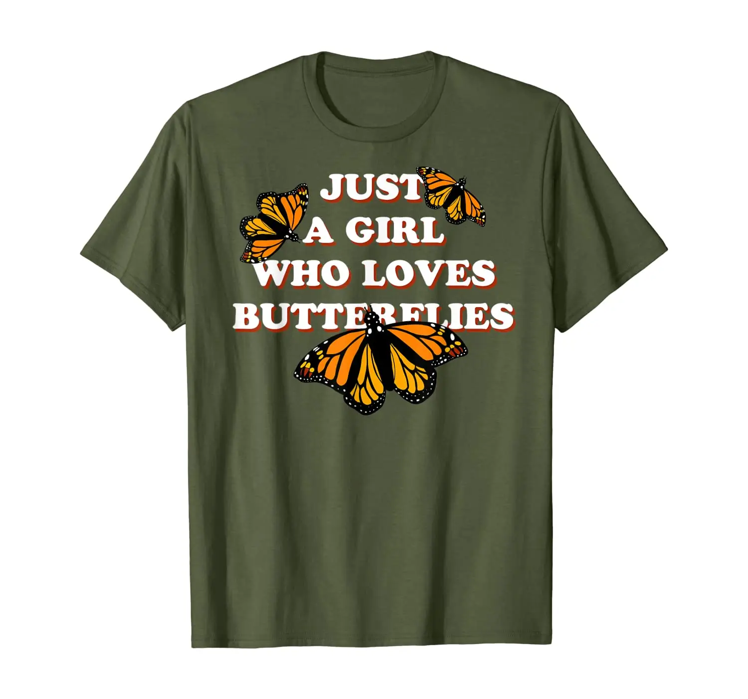 

Just A Girl Who Loves Butterflies Shirt Monarch by Milkweed T-Shirt