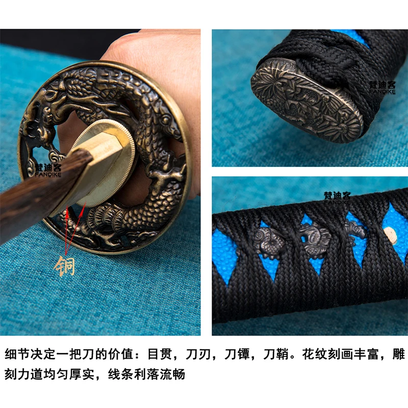 Самурайский меч деревянный искусственный ручной для практики боевых искусств