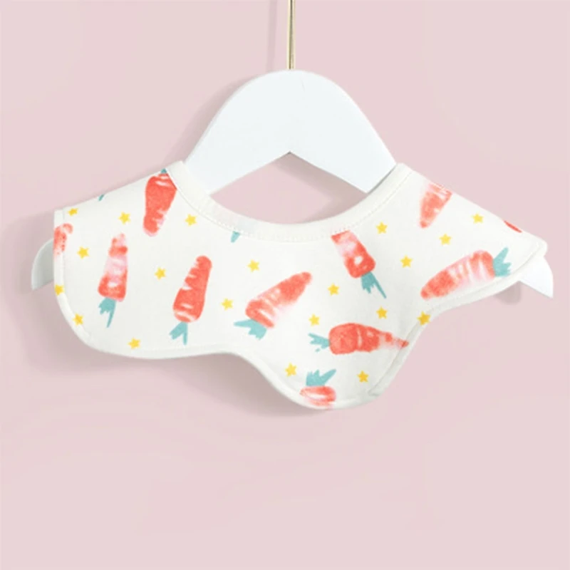 

Cartoon Print Baby Bib Round Petal Newborn Rice Feeding Burp Cloths Cotton Saliva Towel H3CD