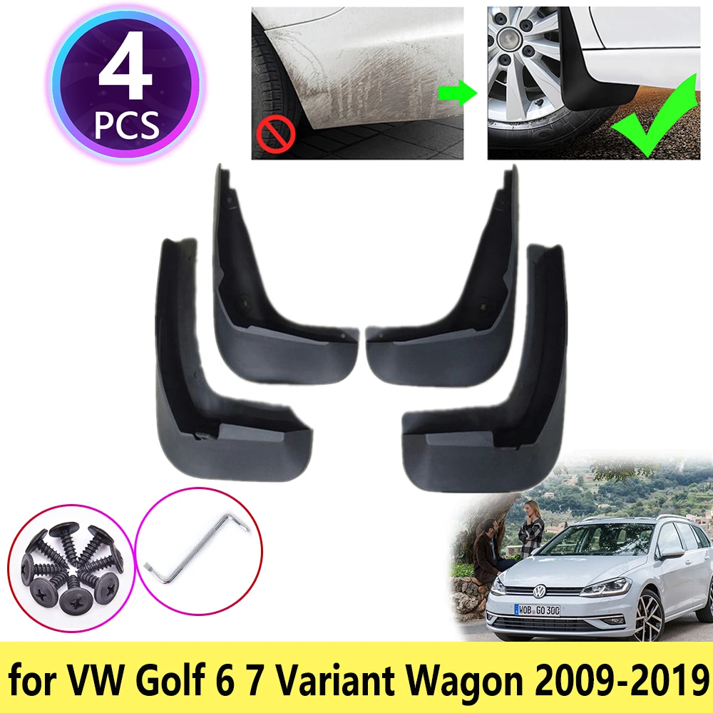 

for VW Volkswagen Golf 6 7 MK6 MK7 Estate Variant Wagon 2009~2019 Mudguards Mudflap Fender Mud Flaps Splash Car Accessories 2017