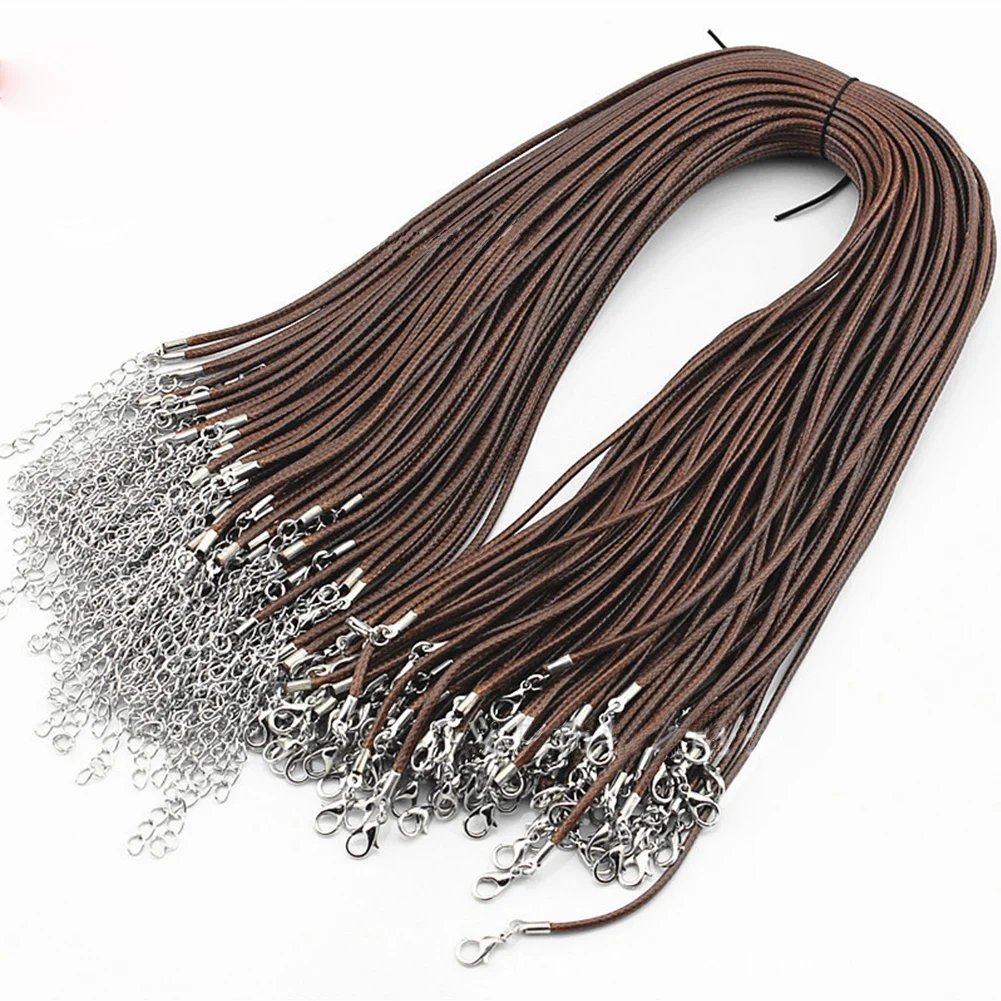 

10pcs Bracelet Handmade Waxed Lobster Clasp DIY Accessories Durable Charms Adjustable Pendant Jewelry Making Necklace Rope