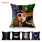 Наволочка для подушки из хлопка и льна, 18 дюймов, с изображением Алисы в стране чудес, бешеного шляпника, Чеширского кота