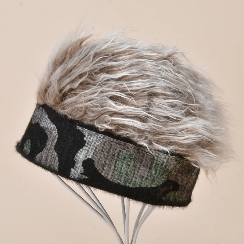 Новая мужская шапочка с поддельными волосами забавные короткие шапки для волос