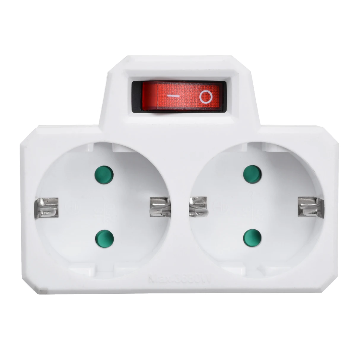 Переходник с двумя розетками 250 В 16 А С переключателем вилкой европейского