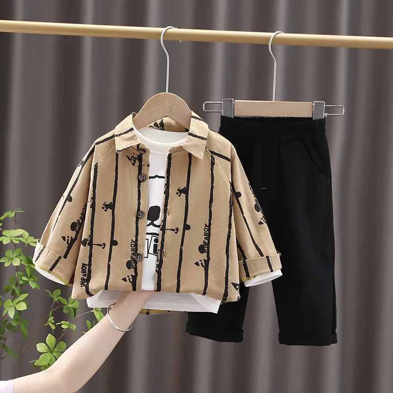 

3 шт., детский хлопковый спортивный костюм для мальчиков, на весну и осень