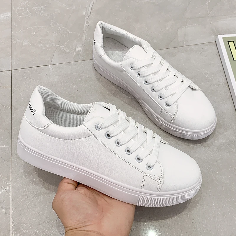 

Fashion Shoes Women's Vulcanize Shoes Spring New Casual Classic Solid Color PU Leather Shoes Women Casual White Shoes Sneakers