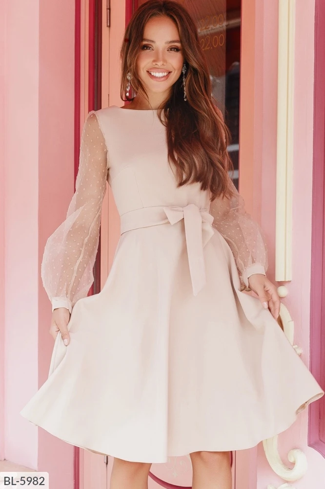 2019 новое осеннее платье с круглым вырезом и длинными рукавами поясом ТРАПЕЦИЕВИДНОЕ ПЛАТЬЕ элегантное