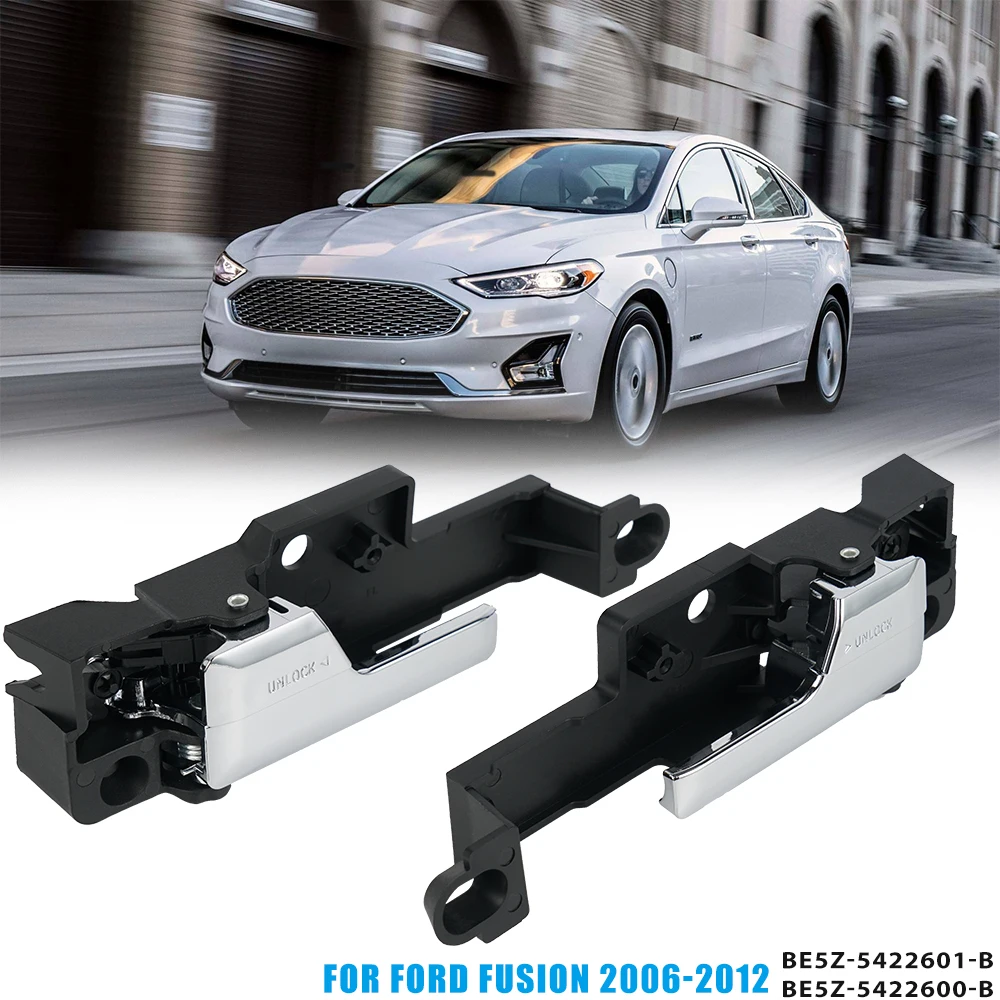 

1x Pair Interior/Inside Door Handle Left & Right Silver For Ford Fusion 2006 2007 2008 2009 2010 2011 2012