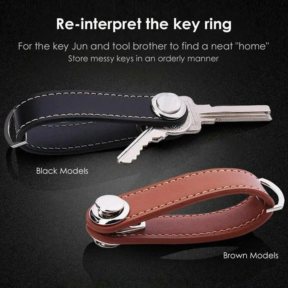 

Car Key Pouch Bag Case Wallet Holder Chain Key Wallet Ring Collector Housekeeper EDC Pocket Key Organizer Smart Leather Keychain