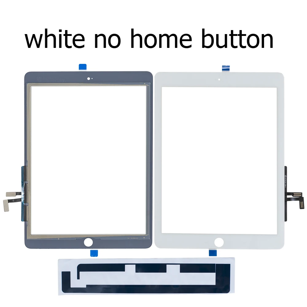 10 шт./лот для iPad 5 2017 сенсорный экран дигитайзер и Главная Кнопка Переднее стекло