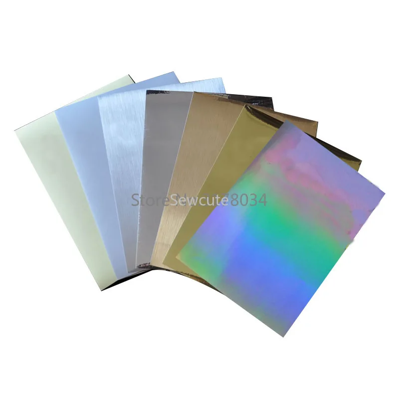 50pcs A4 blank Gold Transparent HOLOGRAM SILVER sticker label paper for LASER printer High quality professional special layer