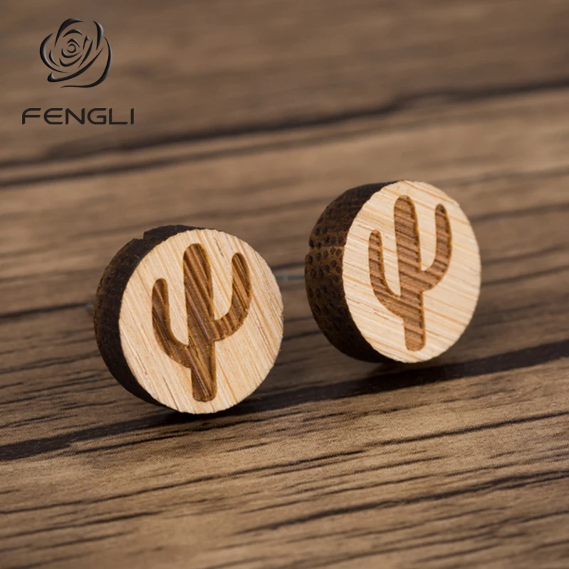 FENGLI оригинальные серьги кактус Для женщин креативные антиаллергенные