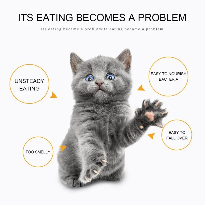 

1PC Non-slip Double Cat Bowl Dog Bowl 360 Degree Rotation To Protection Cervical Pet Supplies Cat Water Food Bowls