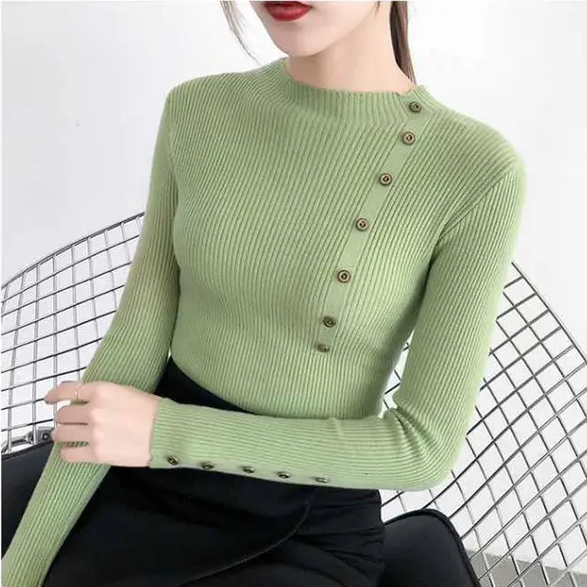 Повседневный осенне-зимний женский толстый свитер пуловеры с длинным рукавом и