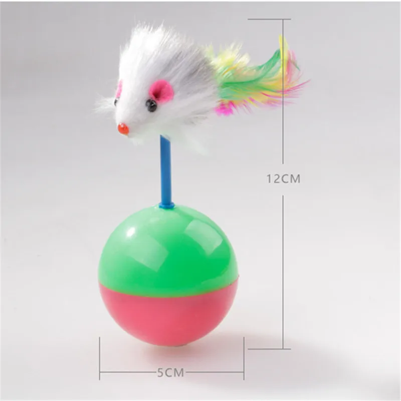 Перо ложная мышь тумблер мяч кошка игрушки интерактивный Забавный котенок щенок