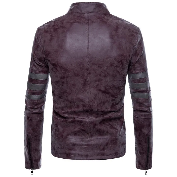 

2021 New arrival Moto & Biker Leather Jacket Men Spring Vintage Zipper Decoration Faux Leather Jacket Jaqueta De Couro Masculina