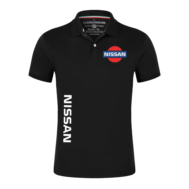 

Летняя мужская футболка-поло унисекс с коротким рукавом для NISSAN, повседневная Однотонная футболка, мужские классические топы, уличная футб...