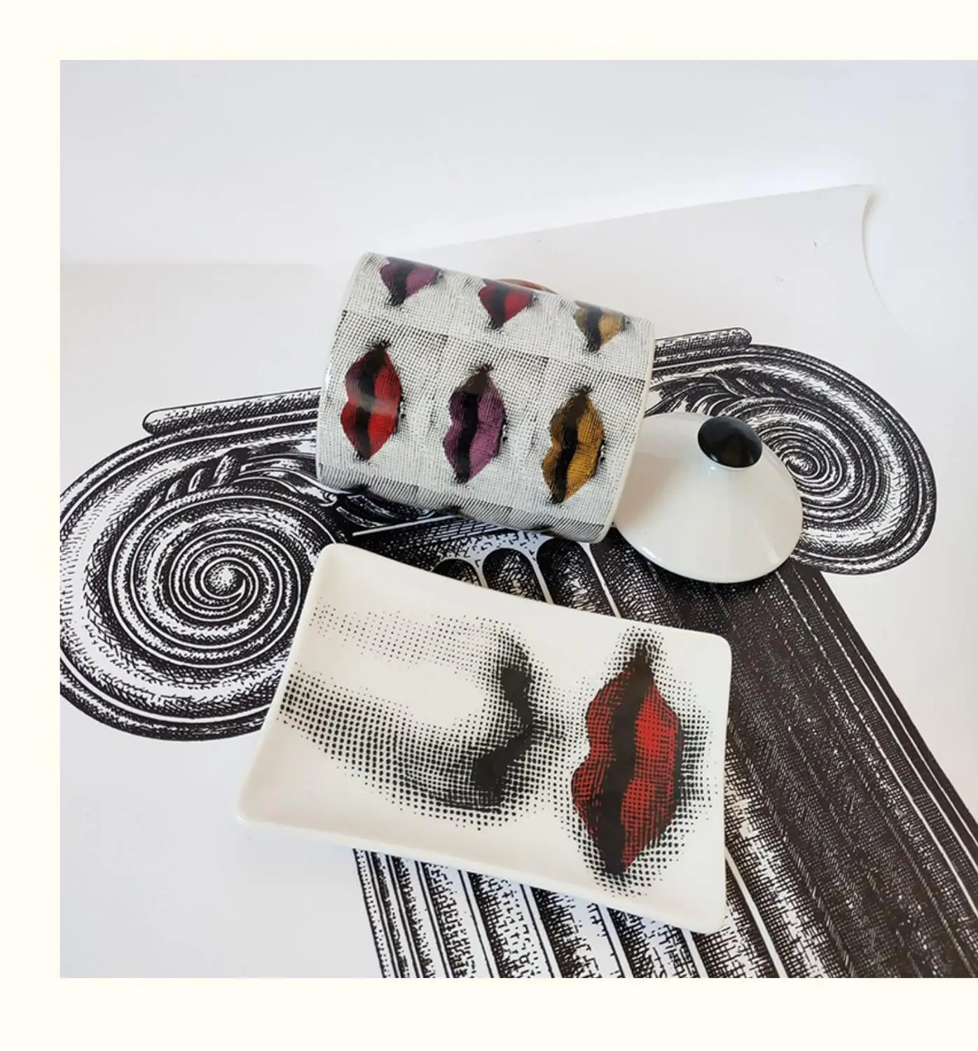 Подсвечник в стиле ретро Женская банка для хранения лица керамическая подставка