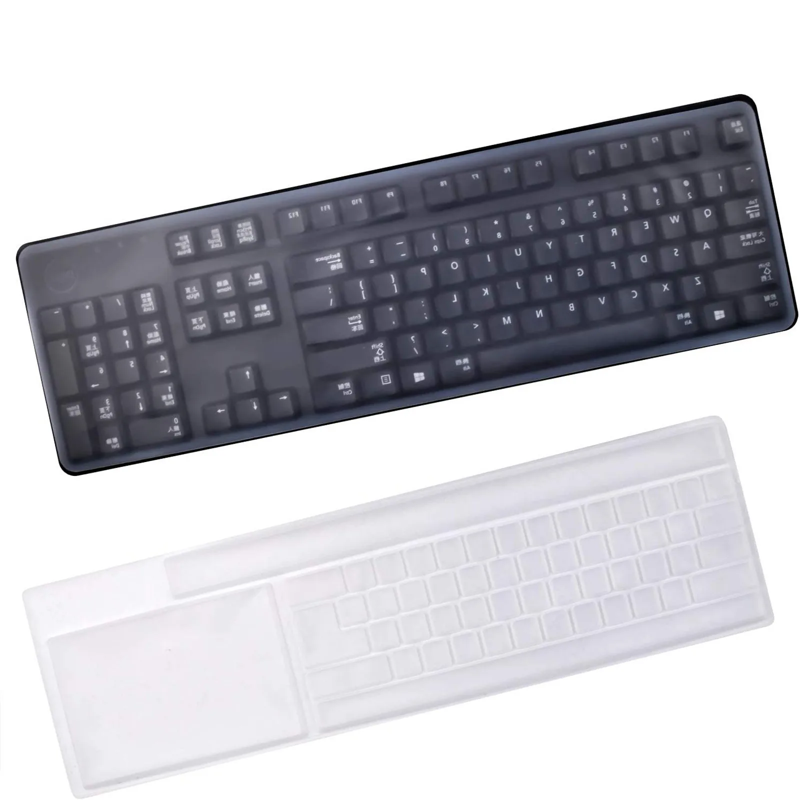

Keyboard Protection Cover, 2 Pieces Anti-dust Silicone Waterproof Clear Keyboard Protector Skin Cover For Standard Size Pc #3
