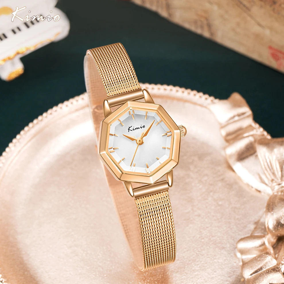 KIMIO женские модные часы с креативным циферблатом 2021 простые повседневные
