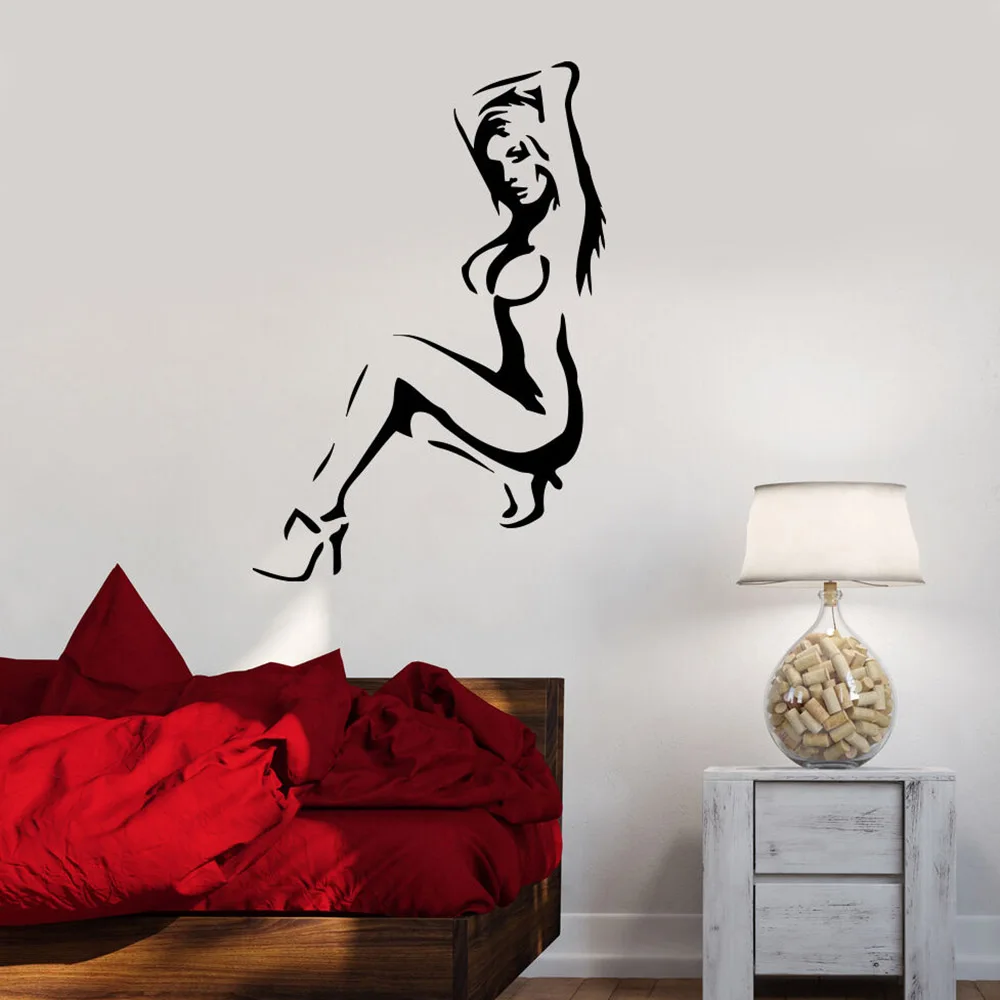 Женские настенные стикеры в ванную комнату привлекательная девушка крутая