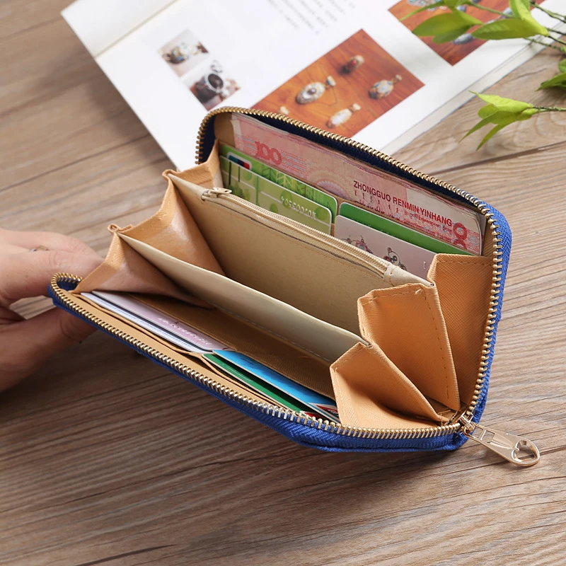 

LKEEP Vintage National Wind Oxford Embroidery Flowers Wallet Female Lady Wallet Women Luxury Brand Long Zipper Handbag Carteira