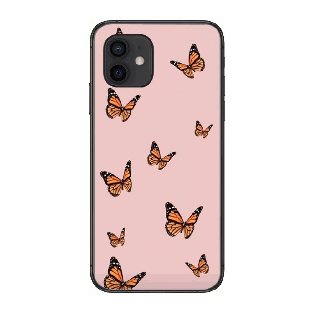 

Butterfly Shockproof Style Phone Case cover For iphone 12 pro max 11 8 7 6 s XR PLUS X XS SE 2020 mini black cell shell