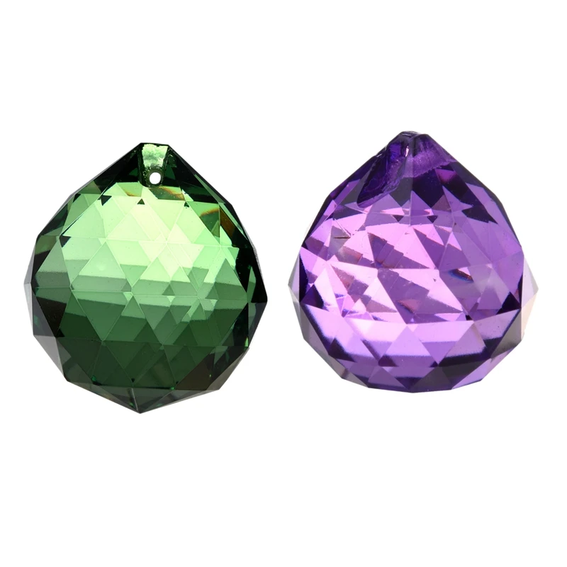

Feng Shui Crystal Ball - 40Mm Green & 30Mm Purple