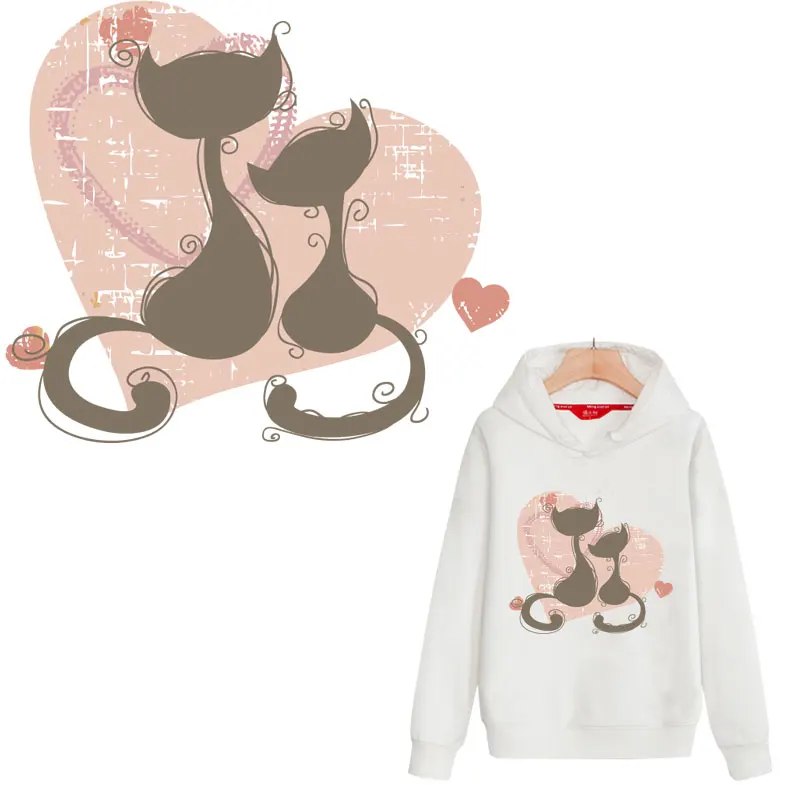 Милые и аппликацией в виде сердечка на Кот гладить патчи для одежды Бесплатная