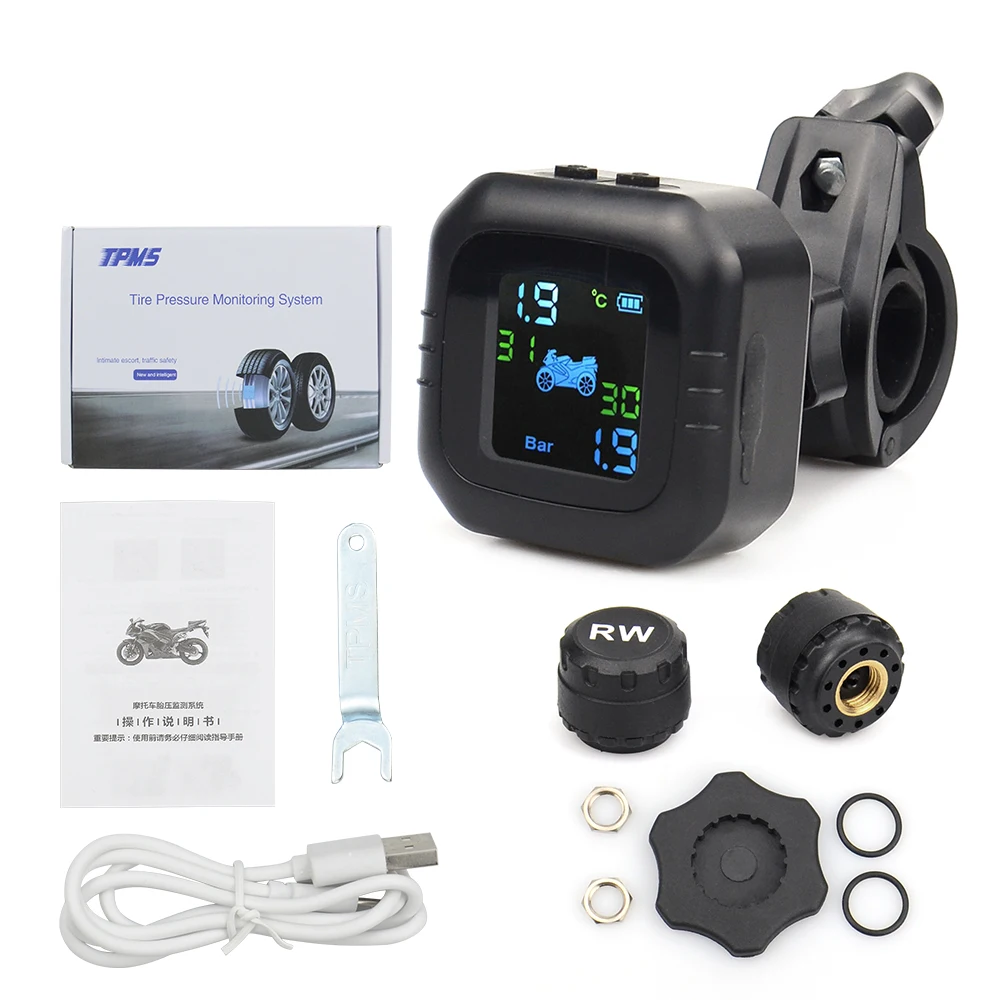 

ATDIAG 2 External Tpms Sensors USB Solar Charging tpms Motorcycle Tire Pressure Tyre Temperature Monitoring Alarm System