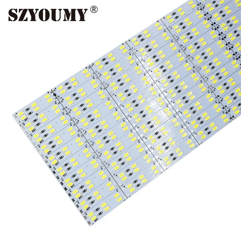 SZYOUMY светодиодные бар 5730 1 м 144 двухрядные жёсткая планка свет DC 12 В белый теплый