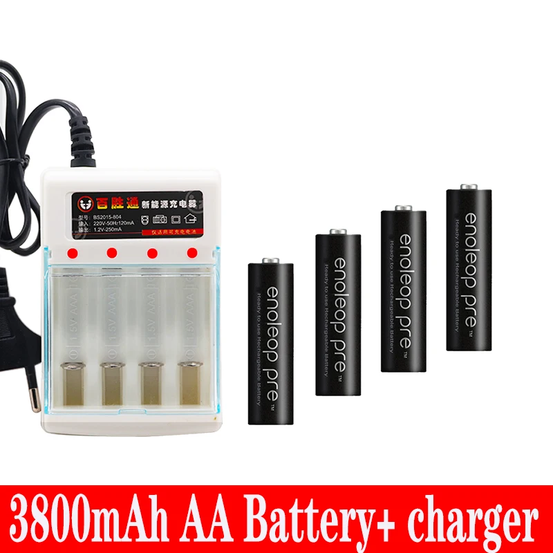 Figh качество 1 2 V 3800mAh NI MH AA предварительно Заряженная аккумуляторная батарея aa для