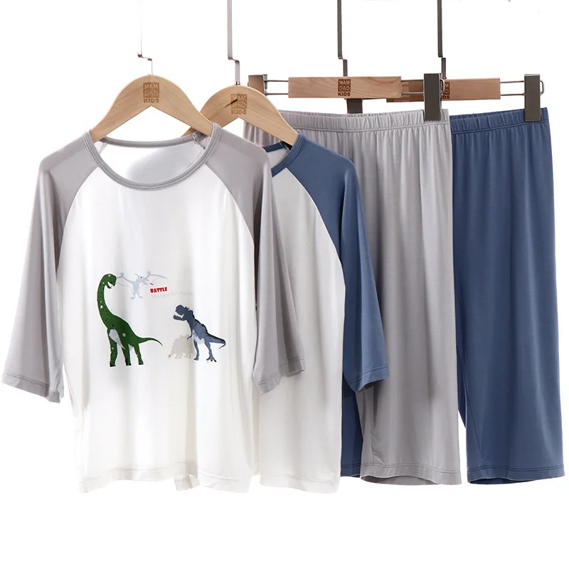 

Kids Clothes Girls Cartoon Unicorn Sleepwear Children Soft Cotton Elastic Waist Half Sleeve Pajama Sets Boys Nightwear Homewear