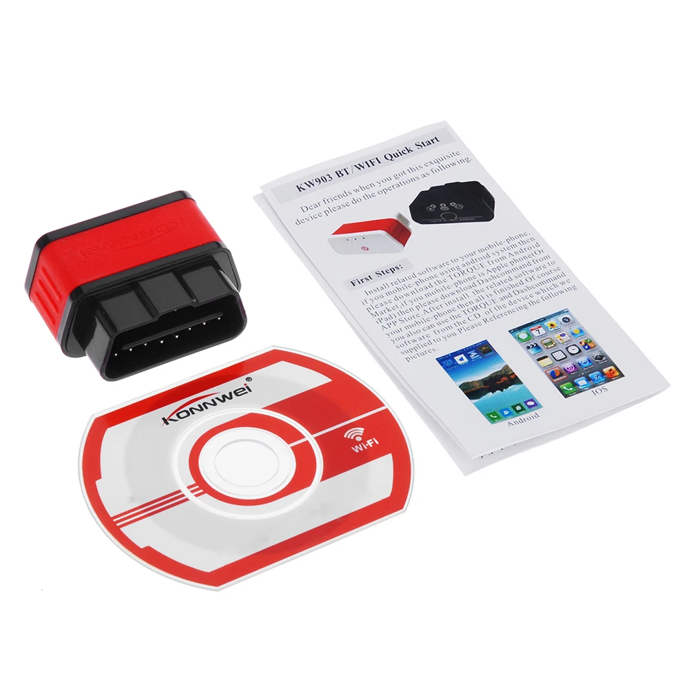 Автомобильные Диагностические Приборы KONNWEI OBDII Mini BT3.0 совместимы с Android ПК Windows