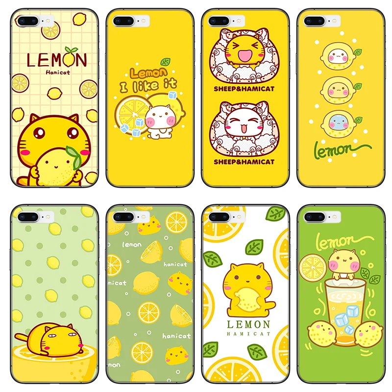 

Чехол для телефона Honor 9A 9S 9C 9X 8S 8A Pro 10 20S 20 Lite с изображением лимонного кота, черный чехол для Huawei P20 30 40 Lite E Pro