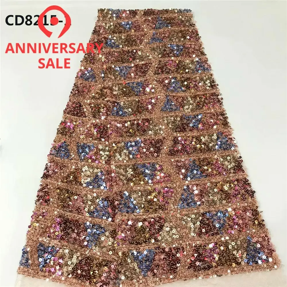CD8215 Свадебная вышивка кружевная ткань 3D дизайн блестки кружевная ткань для Рождества