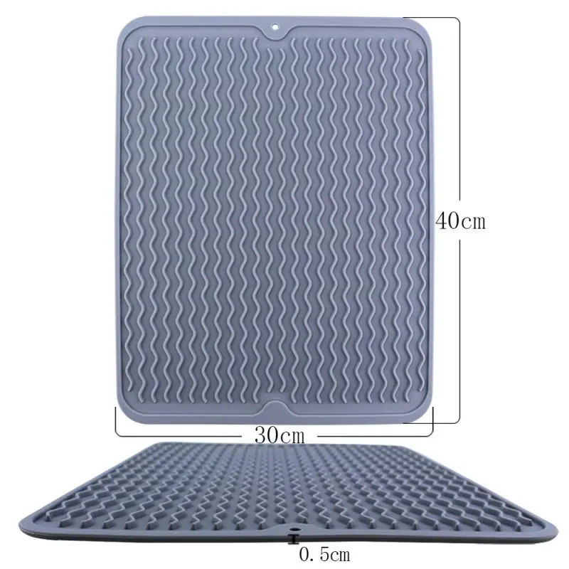 

Silicone Square Dish Drying Mat Heat Resistant Draining Tableware Silicone Drain Pad Insulation Pot Mat Kitchen Accessories